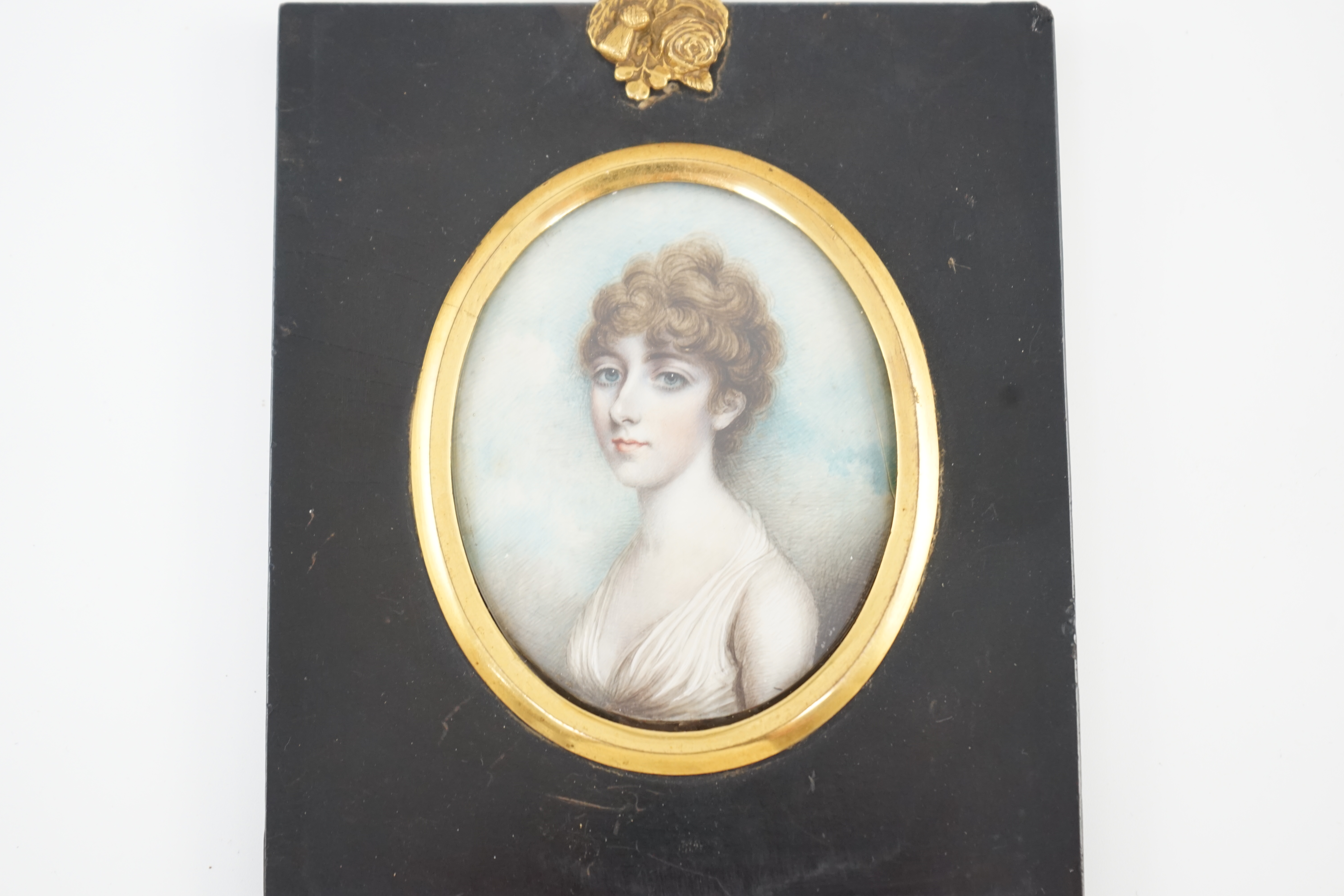 Andrew Plimer (1763-1837), Portrait miniature of Grace M.Smith, watercolour on ivory, 7.2 x 5.8cm. CITES Submission reference LR5338ZR